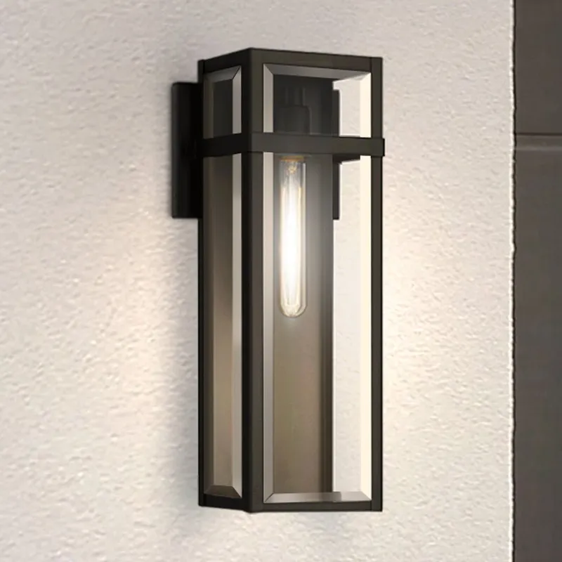 UQL10031 Modern Farmhouse Outdoor Wall Sconce, 18''H x 7.5''W x 5.5''D, Matte Black Finish, Penrith Collection — Urban Ambiance LED Wall Lights 100.0W 3000K