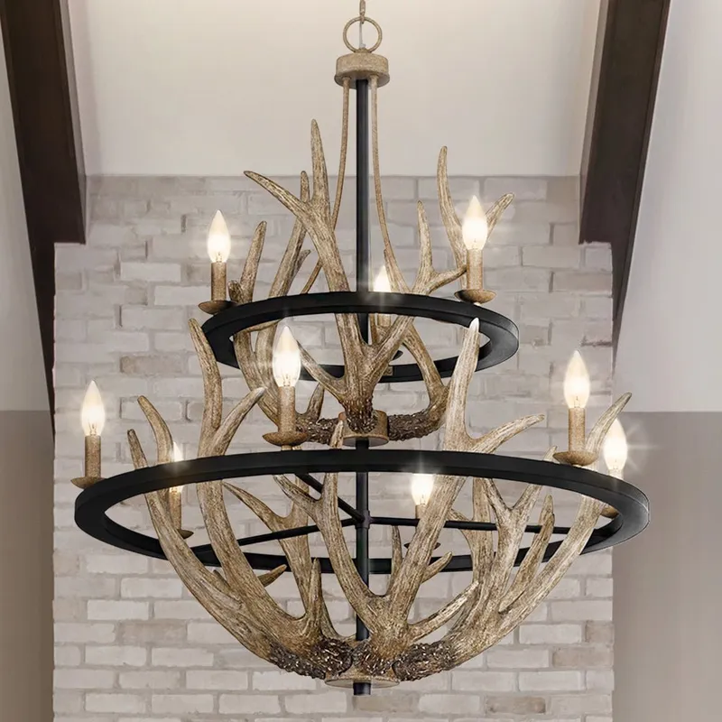 UQL4820 XXL Old World Indoor Chandelier, 39.00''H x 32.00''W x 32.00''D, Earth Black Finish, Vilnius Collection — Urban Ambiance LED Landscape Lights 60.0W 3000K