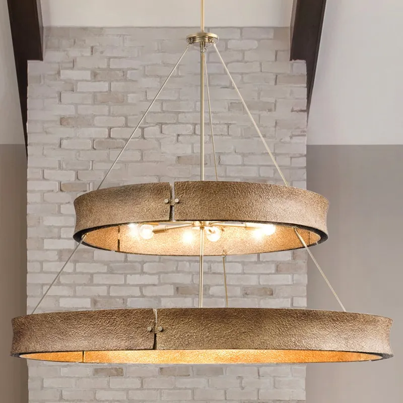 UHP5033 XXL Modern Rustic Indoor Chandelier, 42''H x 48"W x 48''D, Soft Gold Finish, Richmond Collection — Urban Ambiance LED Landscape Lights 60.0W 3000K