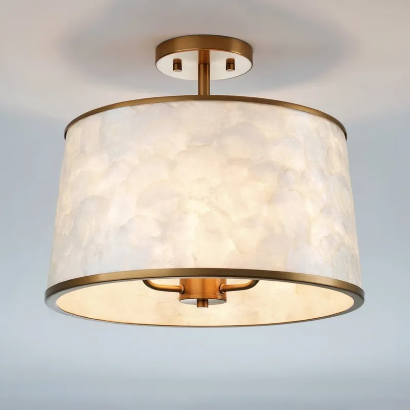 UQL22140 Transitional Indoor Ceiling Light, 14''H x 16''W x 16''Dep, Brushed Gold Finish, Evershaw Collection — Urban Ambiance LED Post Top Lights 15.0W 3000K