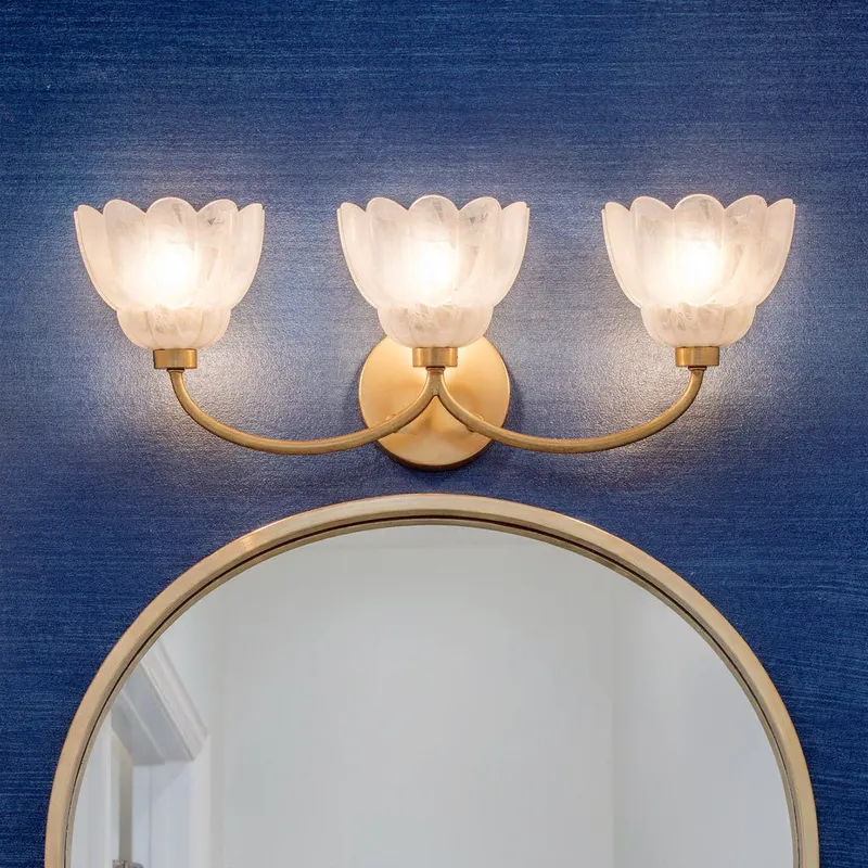 UQL22128 Art Deco Indoor Bath Light, 8.5''H x 23''W x 7.25''Dep, Brushed Gold Finish, Larkham Collection — Urban Ambiance LED Smart & Connected Lighting 15.0W 3000K