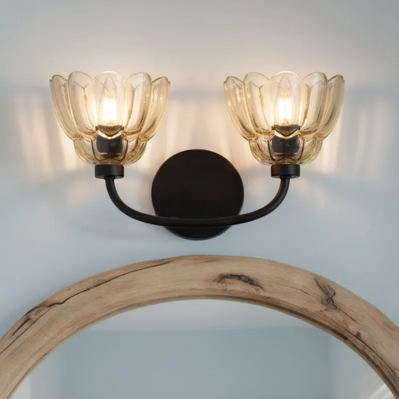 UQL22127 Art Deco Indoor Bath Light, 8.5''H x 15''W x 7.25''Dep, Mottled Cocoa Finish, Larkham Collection — Urban Ambiance LED Smart & Connected Lighting 15.0W 3000K