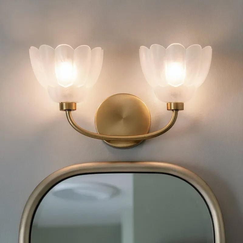 UQL22126 Art Deco Indoor Bath Light, 8.5''H x 15''W x 7.25''Dep, Brushed Gold Finish, Larkham Collection — Urban Ambiance LED Smart & Connected Lighting 15.0W 3000K