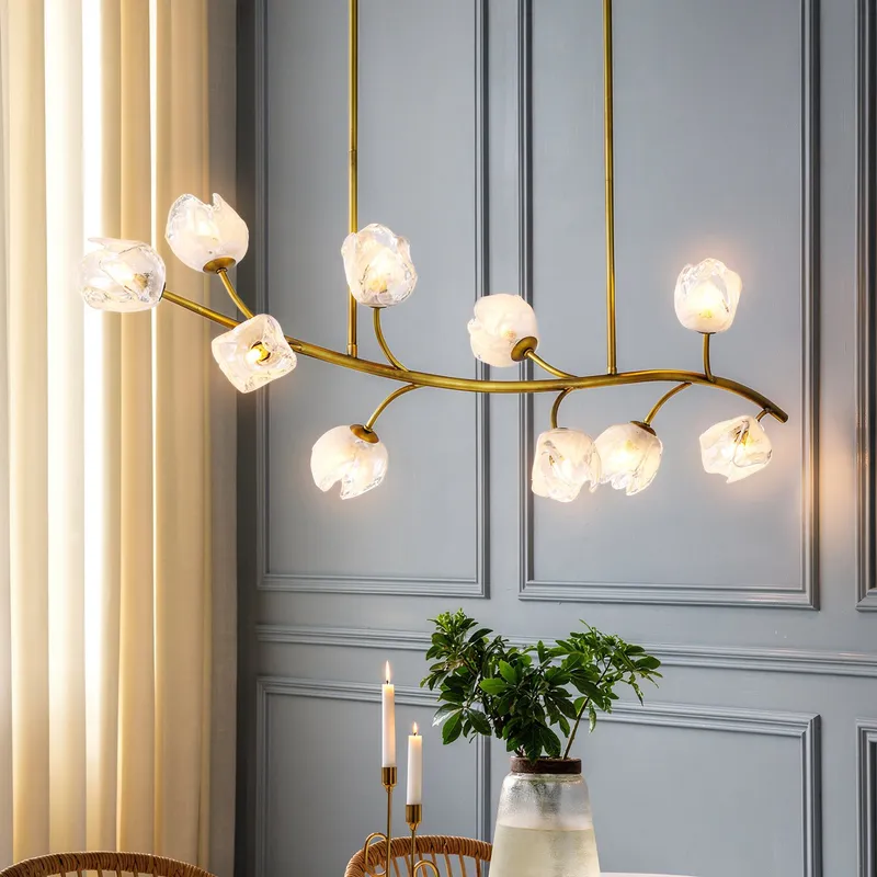 UQL22091 Natural Indoor Chandelier, 16.5''H x 48.5''W x 16.25''Dep, Vintage Brass Finish, Alderwick Collection — Urban Ambiance LED Landscape Lights 10.0W 3000K