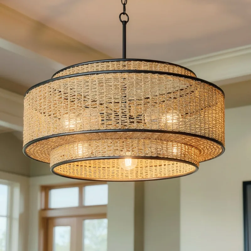 UQL22072 Bohemian Indoor Pendant, 30''H x 30''W x 30''Dep, Matte Black Finish, Oakminster Collection — Urban Ambiance LED Landscape Lights 100.0W 3000K