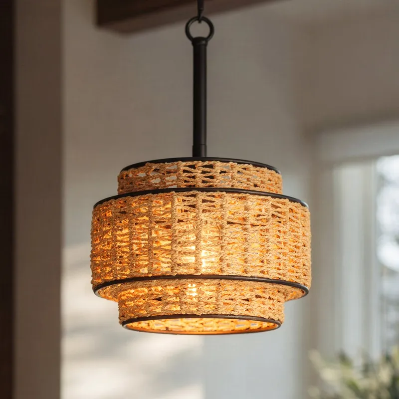 UQL22070 Bohemian Indoor Pendant, 16.5''H x 10''W x 10''Dep, Matte Black Finish, Oakminster Collection — Urban Ambiance LED Landscape Lights 100.0W 3000K