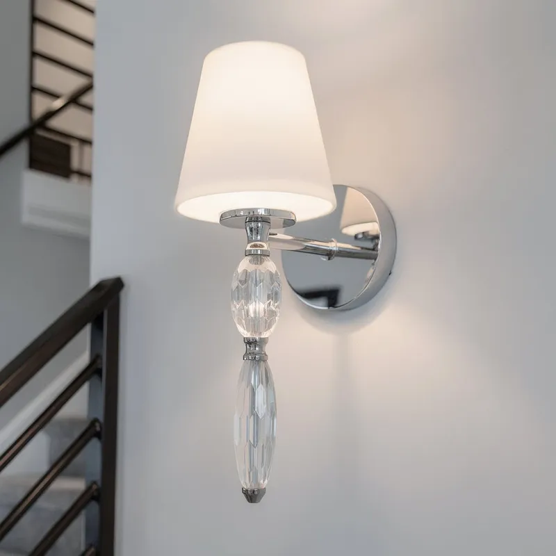 UQL22062 Transitional Indoor Wall Sconce, 16.5''H x 6''W x 7.75''Dep, Polished Chrome Finish, Yarwell Collection — Urban Ambiance LED Linear Lights 100.0W 3000K