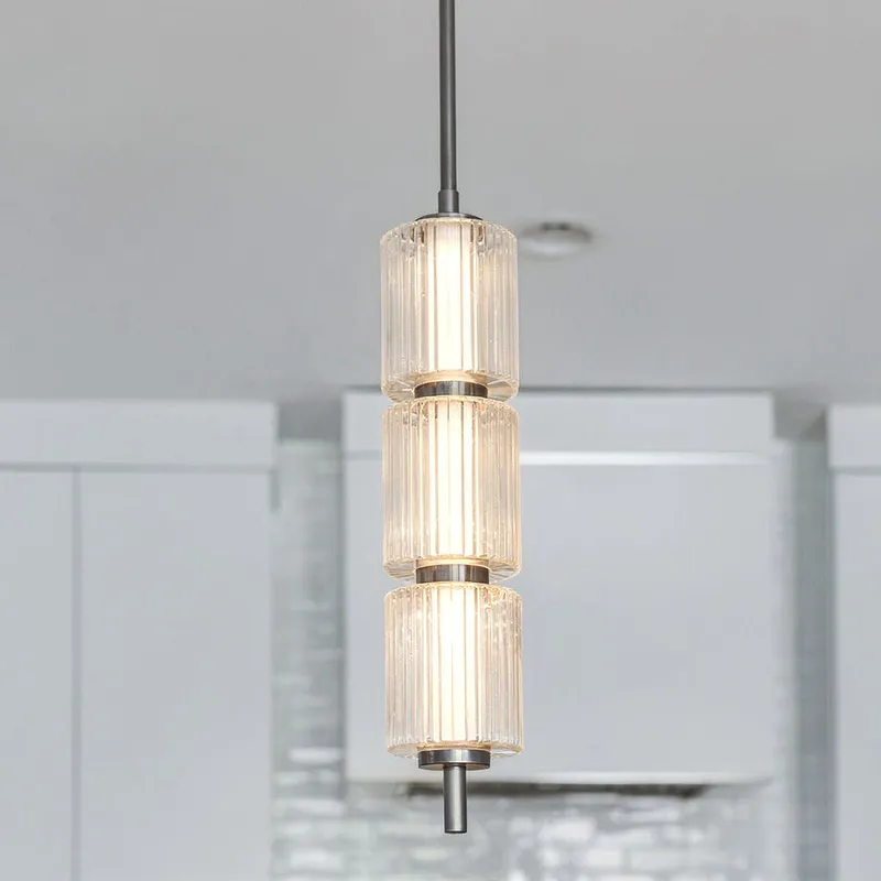 UQL22021 Mid-Century Modern Indoor Pendant, 19.25''H x 3.75''W x 3.75''Dep, Black Chrome Finish, Vexdon Collection — Urban Ambiance LED Linear Lights 11.0W 2700K
