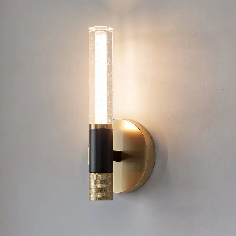 UQL6954 Modern Indoor Wall Sconce, 12.75''H x 5.5''W x 4''Dep, Brushed Gold Finish, Drayham Collection — Urban Ambiance LED Linear Lights 5.0W 3000K