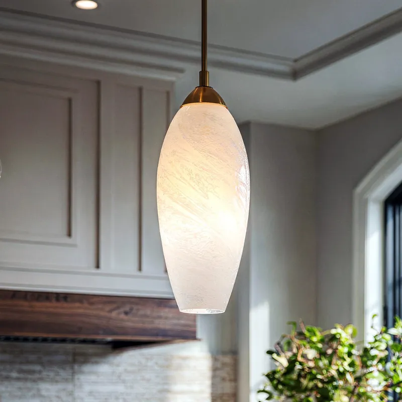 UQL6931 Contemporary Indoor Pendant, 13.75''H x 5''W x 5''Dep, Brushed Gold Finish, Starmere Collection — Urban Ambiance LED Landscape Lights 9.0W 3000K