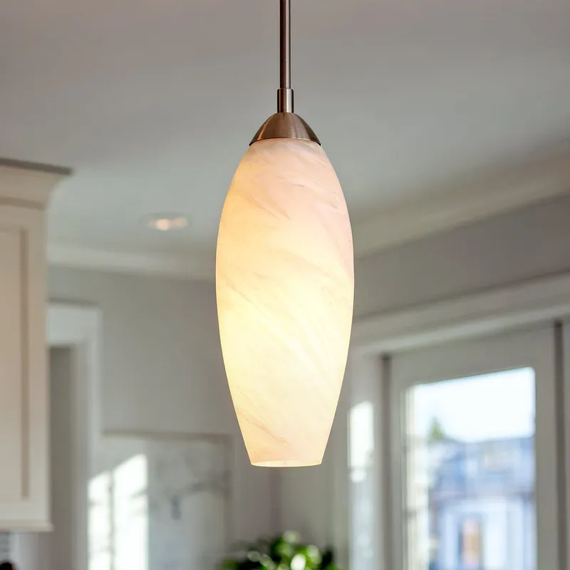 UQL6930 Contemporary Indoor Pendant, 13.75''H x 5''W x 5''Dep, Brushed Nickel Finish, Starmere Collection — Urban Ambiance LED Landscape Lights 9.0W 3000K
