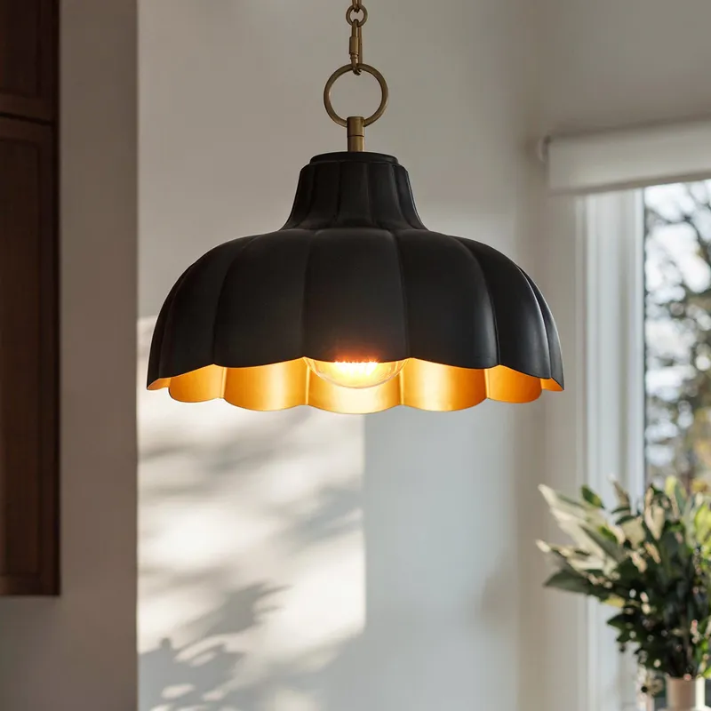 UQL6881 Bohemian Indoor Pendant, 10''H x 12''W x 12''Dep, Matte Black Finish, Corwyn Collection — Urban Ambiance LED Landscape Lights 100.0W 3000K