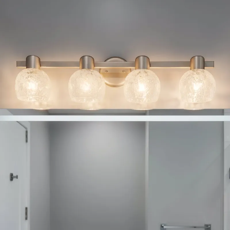 UQL6872 Contemporary Indoor Bath Light, 7.25''H x 30.5''W x 6.5''Dep, Brushed Nickel Finish, Yarcombe Collection — Urban Ambiance LED Linear Lights 100.0W 3000K
