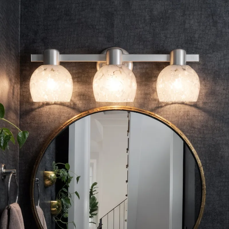 UQL6871 Contemporary Indoor Bath Light, 7.25''H x 22.25''W x 6.5''Dep, Brushed Nickel Finish, Yarcombe Collection — Urban Ambiance LED Linear Lights 100.0W 3000K