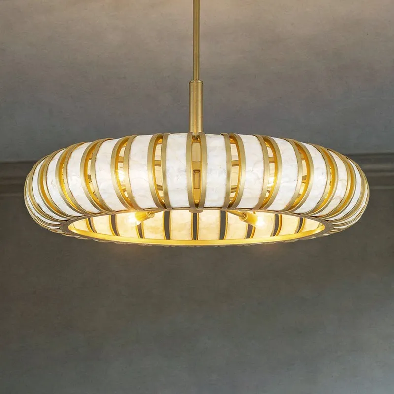 UQL6861 Art Deco Indoor Pendant, 13.5''H x 30''W x 30''Dep, Soft Gold Finish, Velston Collection — Urban Ambiance LED Landscape Lights 15.0W 3000K