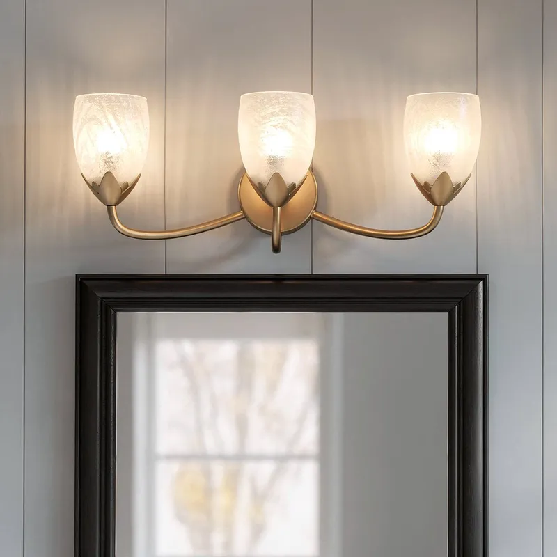 UQL6852 French Country Indoor Bath Light, 9''H x 24''W x 7.25''Dep, Bronze Gold Finish, Windmere Collection — Urban Ambiance LED Smart & Connected Lighting 100.0W 3000K