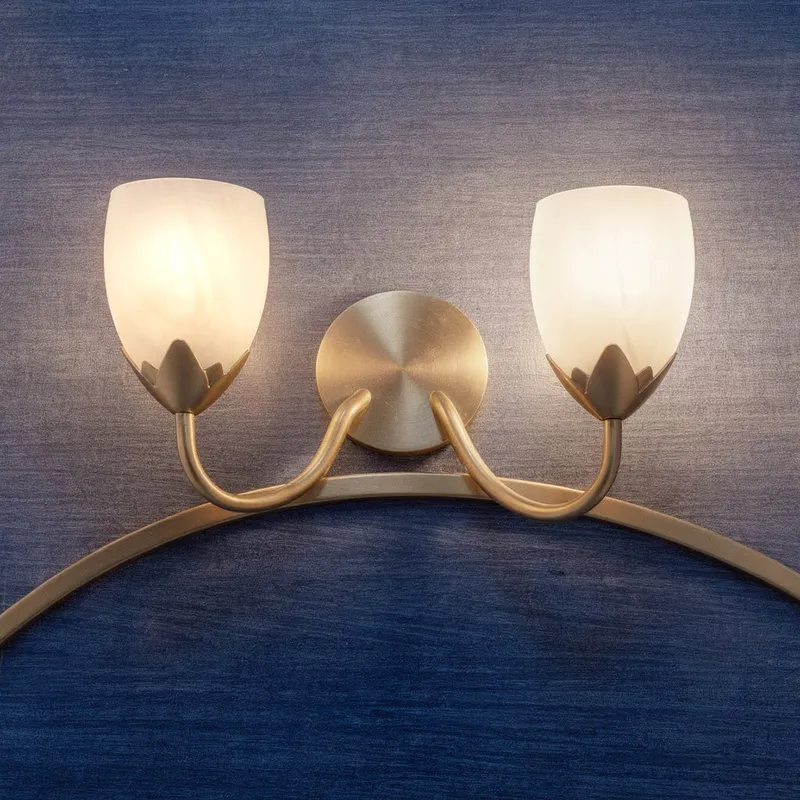 UQL6851 French Country Indoor Bath Light, 9''H x 16''W x 7.25''Dep, Bronze Gold Finish, Windmere Collection — Urban Ambiance LED Smart & Connected Lighting 100.0W 3000K