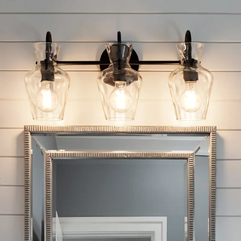 UQL6831 Farmhouse Indoor Bath Light, 9.5''H x 22''W x 6.5''Dep, Matte Black Finish, Moorford Collection — Urban Ambiance LED Linear Lights 100.0W 3000K
