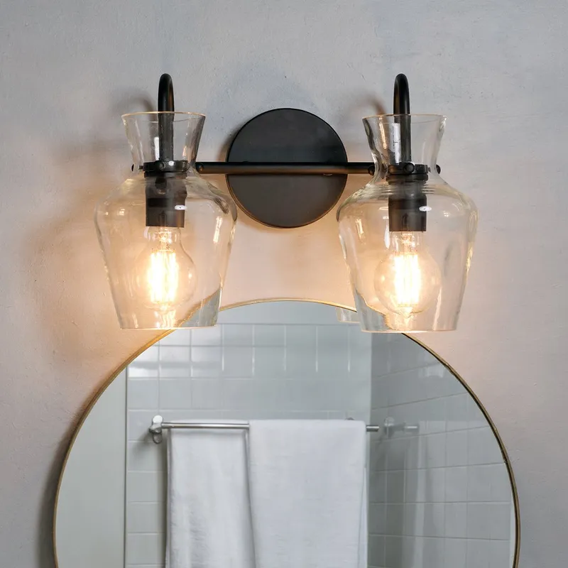 UQL6830 Farmhouse Indoor Bath Light, 9.5''H x 14.25''W x 6.5''Dep, Matte Black Finish, Moorford Collection — Urban Ambiance LED Linear Lights 100.0W 3000K