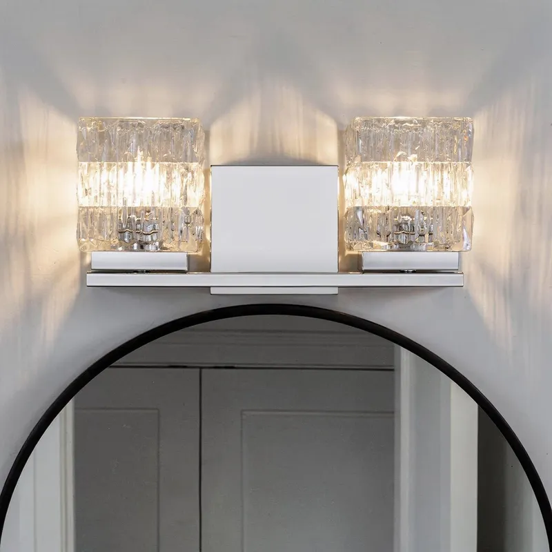 UQL6780 Glam Indoor Bath Light, 6.25''H x 13.75''W x 4.75''Dep, Polished Chrome Finish, Highmere Collection — Urban Ambiance LED Linear Lights 60.0W 3000K