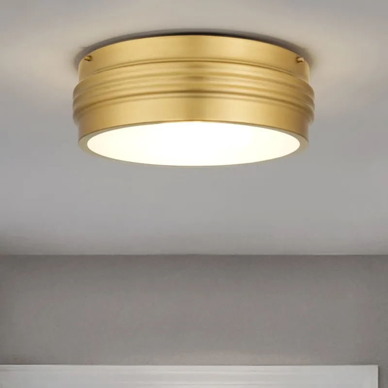UQL6770 Art Deco Indoor Ceiling Light, 5.25''H x 16''W x 16''Dep, Brushed Gold Finish, Islebury Collection — Urban Ambiance LED Post Top Lights 60.0W 3000K