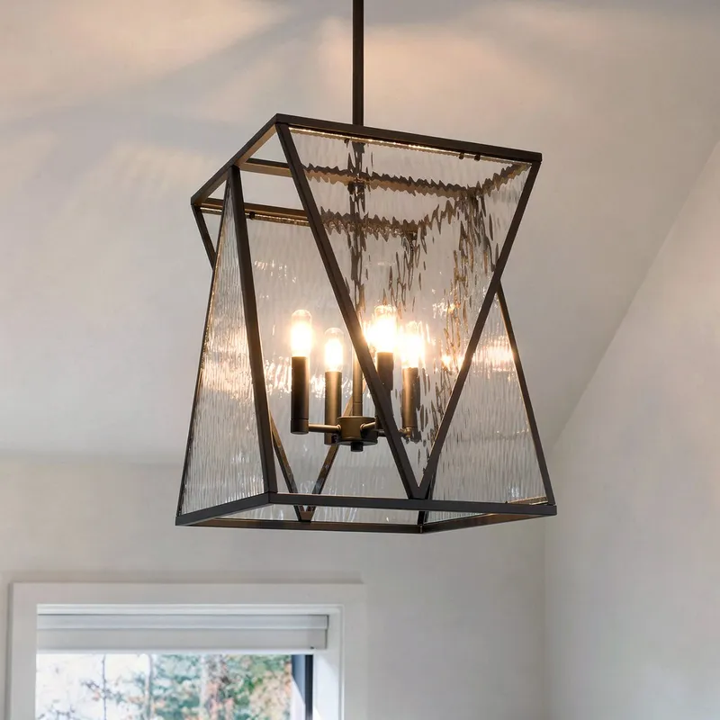 UQL6721 Contemporary Indoor Pendant, 18.75''H x 14''W x 14''Dep, Matte Black Finish, Purleigh Collection — Urban Ambiance LED Landscape Lights 15.0W 3000K