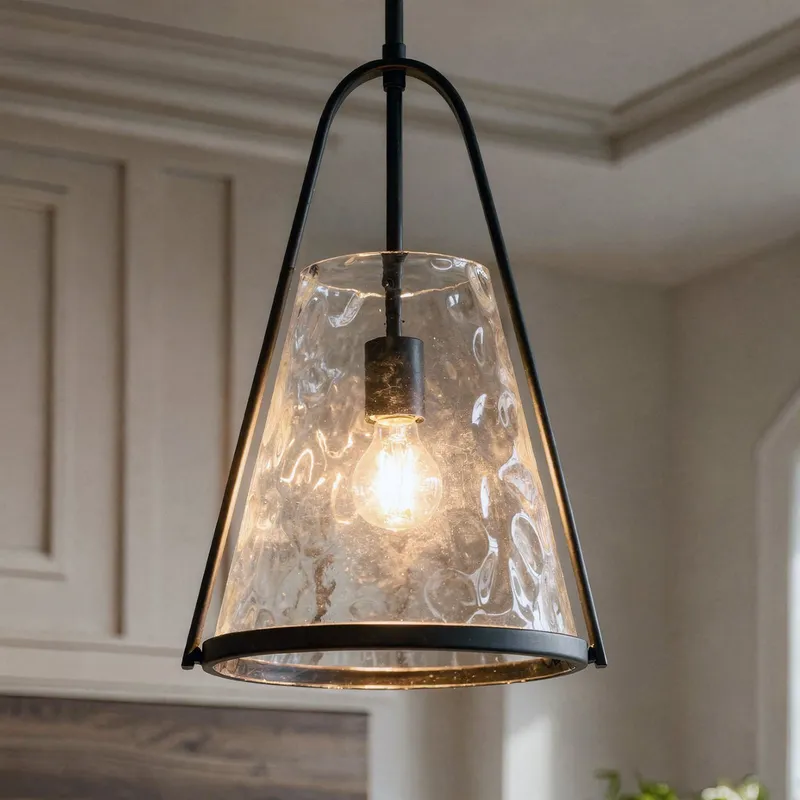 UQL6711 Modern Indoor Pendant, 18''H x 11.5''W x 10.5''Dep, Matte Black Finish, Rainswell Collection — Urban Ambiance LED Landscape Lights 100.0W 3000K