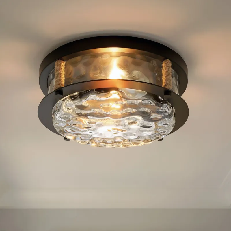 UQL6650 Coastal Indoor Ceiling Light, 6.25''H x 15.75''W x 15.75''Dep, Matte Black Finish, Lancaster Collection — Urban Ambiance LED Post Top Lights 60.0W 3000K