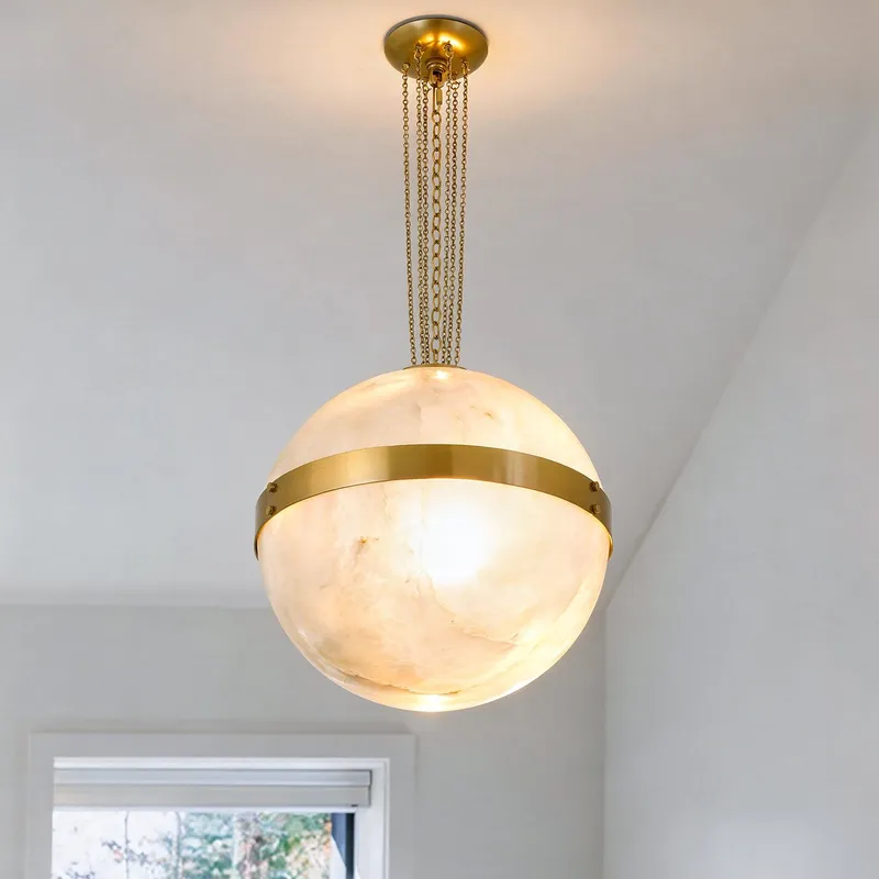 UQL6640 Art Deco Indoor Pendant, 17''H x 16.25''W x 16.25''Dep, Brushed Gold Finish, Normere Collection — Urban Ambiance LED Landscape Lights 100.0W 3000K