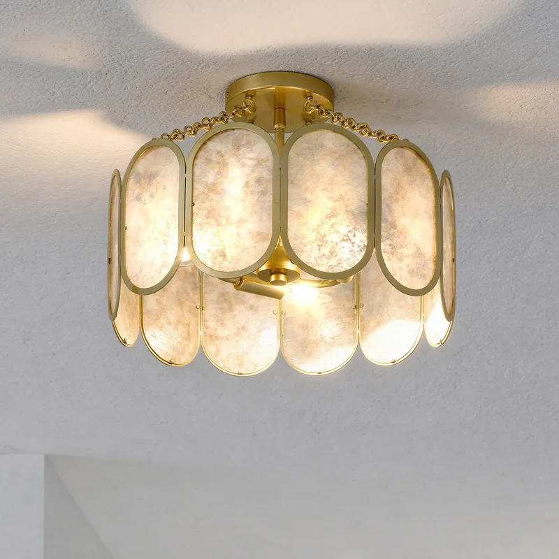UQL6630 Art Deco Indoor Ceiling Light, 12.25''H x 16''W x 16''Dep, Light Gold Finish, Kellington Collection — Urban Ambiance LED Post Top Lights 15.0W 3000K
