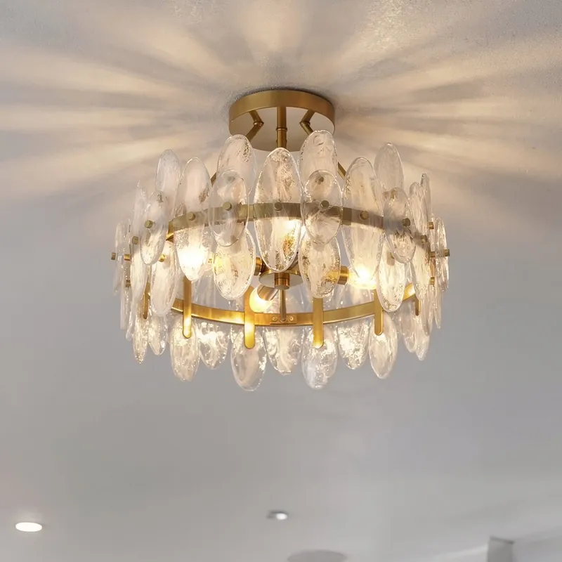 UQL6591 Glam Indoor Ceiling Light, 14''H x 18''W x 18''Dep, Brushed Gold Finish, Rotherdon Collection — Urban Ambiance LED Post Top Lights 15.0W 3000K