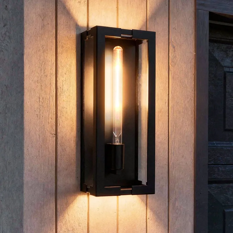 UQL10331 Utilitarian Outdoor Wall Sconce, 18''H x 7''W x 5.5''Dep, Matte Black Finish, Penmarsh Collection, Marine-Grade Construction — Urban Ambiance LED Wall Lights 100.0W 3000K