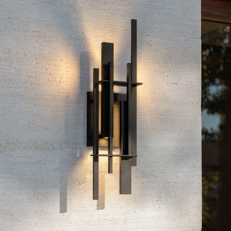 UQL10321 Contemporary Outdoor Wall Sconce, 28''H x 7.5''W x 4''Dep, Earth Black Finish, Ironleigh Collection, Marine-Grade Construction — Urban Ambiance LED Wall Lights 24.0W 3000K