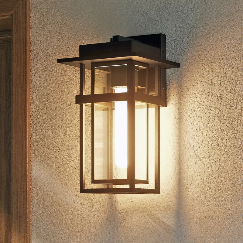UQL10311 Craftsman Outdoor Wall Sconce, 14.75''H x 8''W x 8.75''Dep, Earth Black Finish, Merridale Collection — Urban Ambiance LED Wall Lights 100.0W 3000K