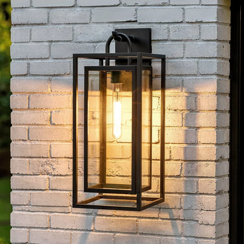UQL10292 Modern Outdoor Wall Sconce, 24.25''H x 9''W x 9.75''Dep, Matte Black Finish, Kelbury Collection — Urban Ambiance LED Wall Lights 100.0W 3000K