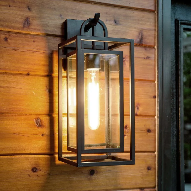 UQL10291 Modern Outdoor Wall Sconce, 19''H x 7''W x 8''Dep, Matte Black Finish, Kelbury Collection — Urban Ambiance LED Wall Lights 100.0W 3000K