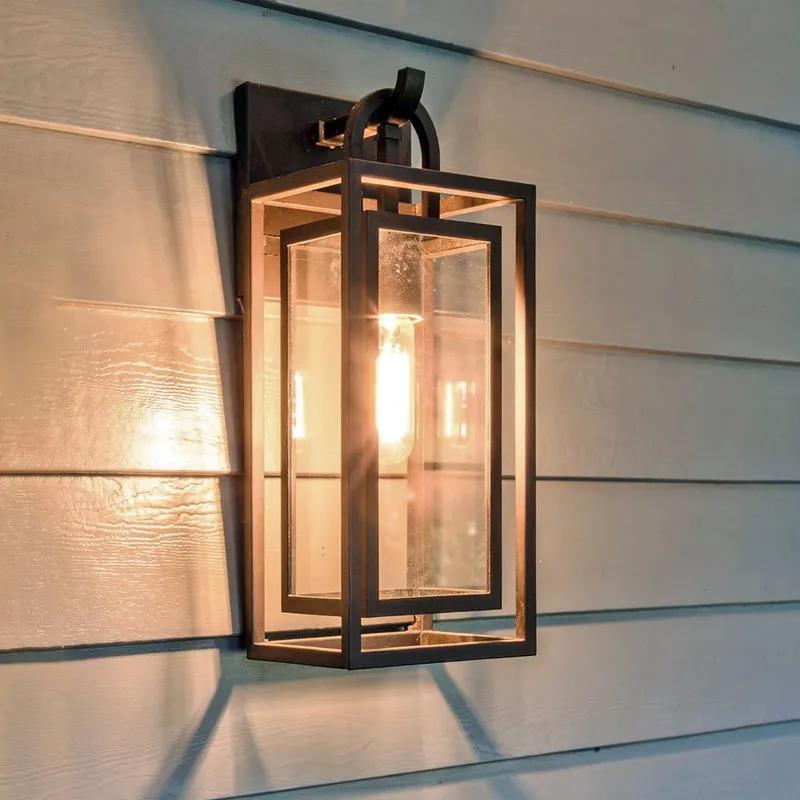 UQL10290 Modern Outdoor Wall Sconce, 14.5''H x 5.5''W x 6.25''Dep, Matte Black Finish, Kelbury Collection — Urban Ambiance LED Wall Lights 100.0W 3000K