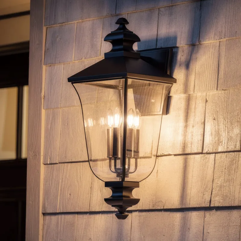 UQL10262 Traditional Outdoor Wall Sconce, 30.5''H x 12''W x 13.5''Dep, Matte Black Finish, Casterleigh Collection — Urban Ambiance LED Wall Lights 15.0W 3000K