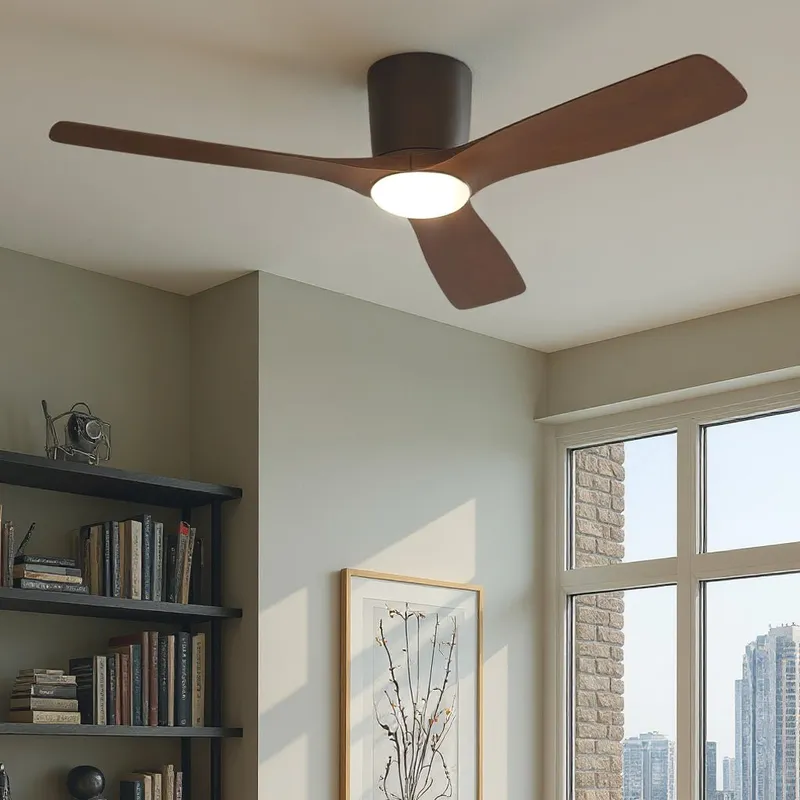 UKC90047 Contemporary Indoor Ceiling Fan, 10.5''H x 54''W x 54''Dep, Satin Natural Bronze Finish, Isalyn Collection — Urban Ambiance LED Post Top Lights 17.0W 3000K
