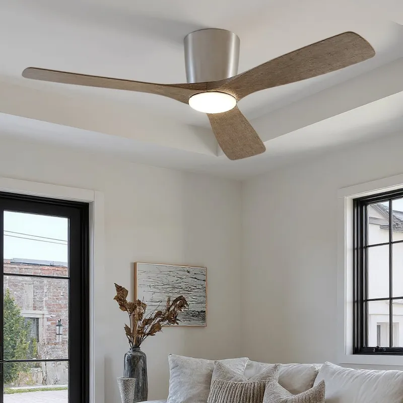 UKC90045 Contemporary Indoor Ceiling Fan, 10.5''H x 54''W x 54''Dep, Brushed Nickel Finish, Isalyn Collection — Urban Ambiance LED Post Top Lights 17.0W 3000K