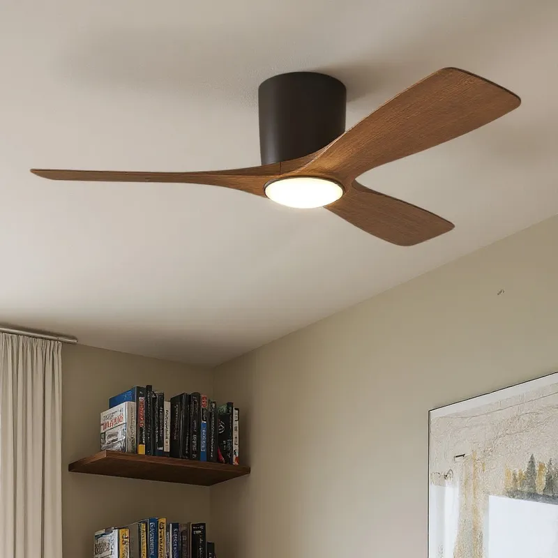 UKC90043 Contemporary Indoor Ceiling Fan, 10.5''H x 48''W x 48''Dep, Satin Natural Bronze Finish, Isalyn Collection — Urban Ambiance LED Post Top Lights 17.0W 3000K