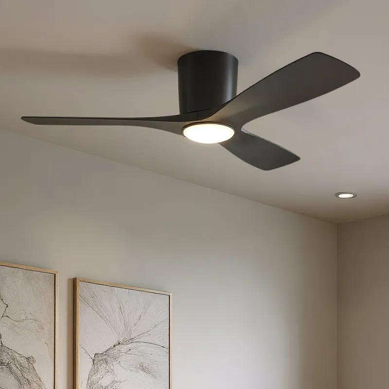 UKC90042 Contemporary Indoor Ceiling Fan, 10.5''H x 48''W x 48''Dep, Satin Black Finish, Isalyn Collection — Urban Ambiance LED Post Top Lights 17.0W 3000K