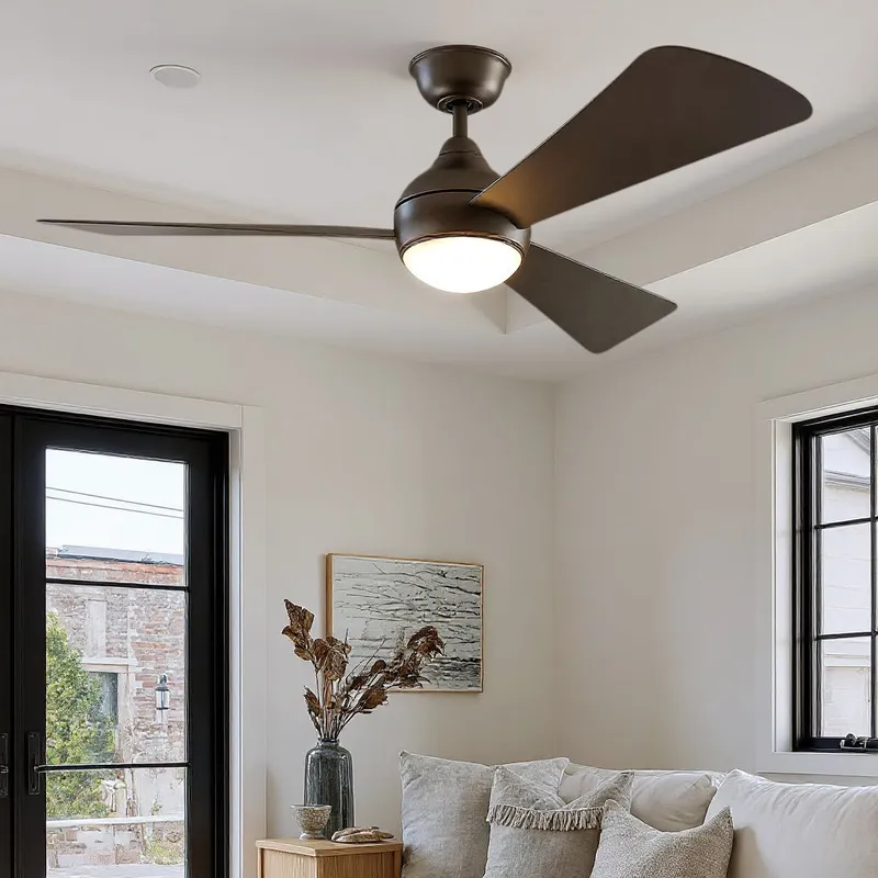 UKC90028 Contemporary Indoor / Outdoor Ceiling Fan, 11''H x 54''W x 54''Dep, Olde Bronze Finish, Vionne Collection — Urban Ambiance LED Post Top Lights 17.0W 3000K