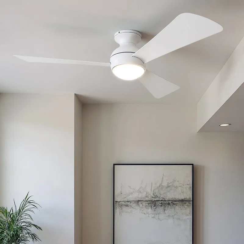 UKC90026 Contemporary Indoor / Outdoor Ceiling Fan, 11''H x 54''W x 54''Dep, Matte White Finish, Vionne Collection — Urban Ambiance LED Post Top Lights 17.0W 3000K