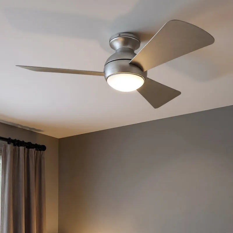 UKC90024 Contemporary Indoor / Outdoor Ceiling Fan, 11''H x 44''W x 44''Dep, Brushed Nickel Finish, Vionne Collection — Urban Ambiance LED Post Top Lights 17.0W 3000K