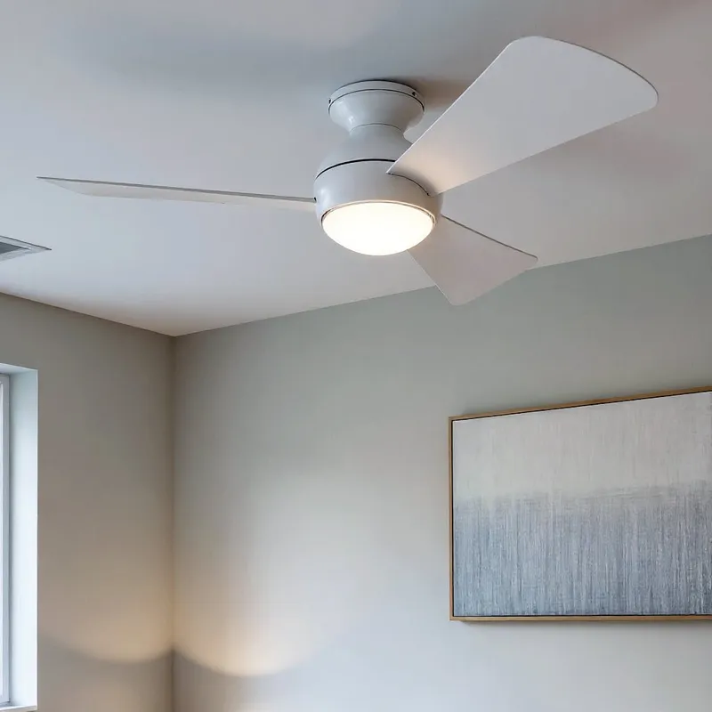 UKC90023 Contemporary Indoor / Outdoor Ceiling Fan, 11''H x 44''W x 44''Dep, Matte White Finish, Vionne Collection — Urban Ambiance LED Post Top Lights 17.0W 3000K
