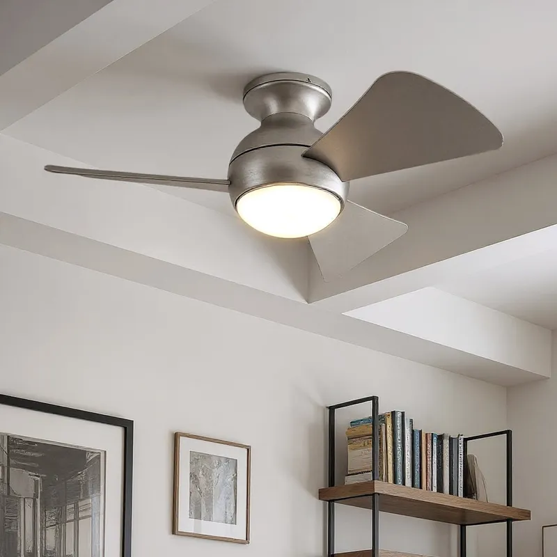 UKC90021 Contemporary Indoor / Outdoor Ceiling Fan, 11''H x 34''W x 34''Dep, Brushed Nickel Finish, Vionne Collection — Urban Ambiance LED Post Top Lights 17.0W 3000K