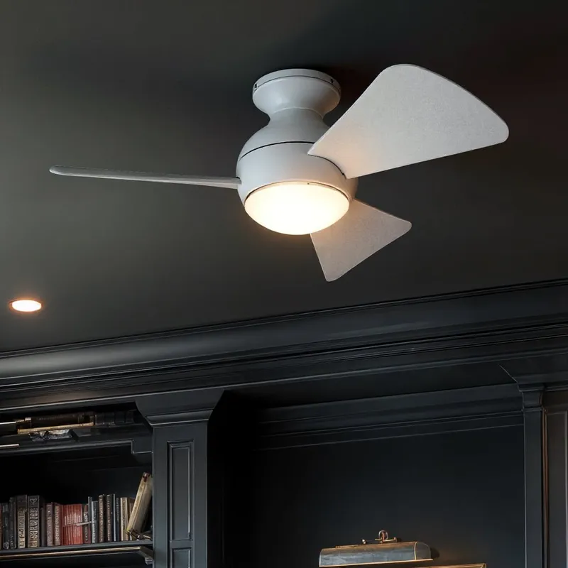 UKC90020 Contemporary Indoor / Outdoor Ceiling Fan, 11''H x 34''W x 34''Dep, Matte White Finish, Vionne Collection — Urban Ambiance LED Post Top Lights 17.0W 3000K