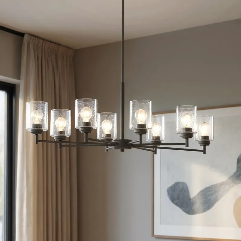 UKC20225 New Traditional Indoor Chandelier, 14.57''H x 44.2''W x 19.9''Dep, Olde Bronze Finish, Ravencourt Collection — Urban Ambiance LED Landscape Lights 75.0W 3000K