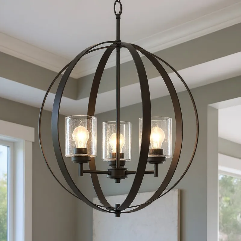 UKC20223 New Traditional Indoor Chandelier, 31''H x 24.5''W x 24.5''Dep, Olde Bronze Finish, Ravencourt Collection — Urban Ambiance LED Landscape Lights 75.0W 3000K